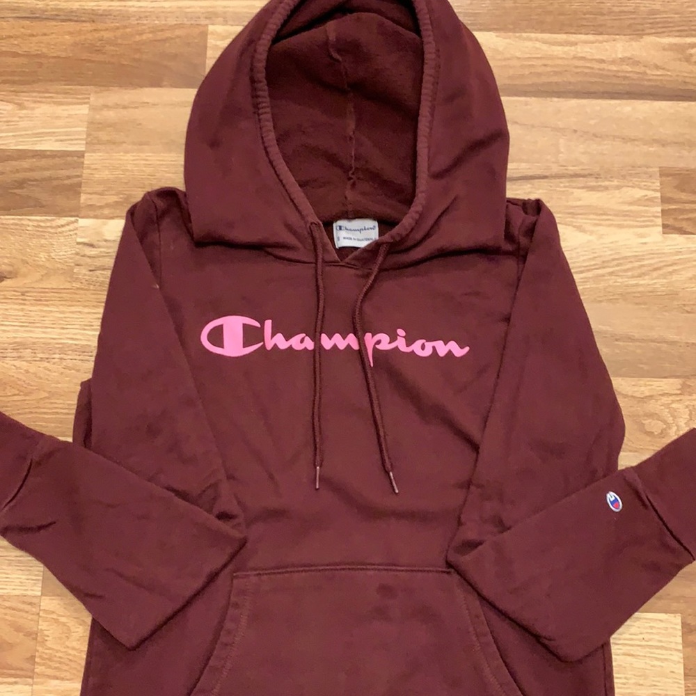 burgundy champion hoodie